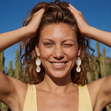 Ashanti sleeper earrings – white and gold