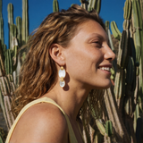 Ashanti sleeper earrings – white and gold
