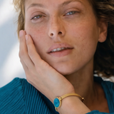 Bracelet chaîne plate Ashanti – turquoise et vert