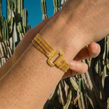 Bracelet multirangs chaînes large Ashanti – doré