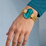 Bracelet multirangs chaînes Ashanti – turquoise et vert