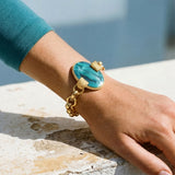 Pulsera de cadena Ashanti – turquesa y verde