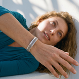 Bracelet jonc ajustable large Ashanti – argenté
