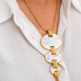 Ashanti long necklace – white
