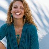 Collier long Ashanti – turquoise et vert