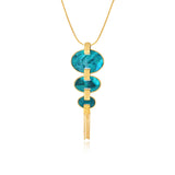 Collier long Ashanti – turquoise et vert