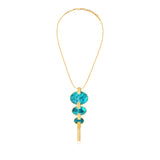Collier long Ashanti – turquoise et vert
