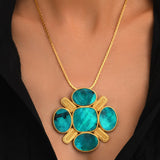 Ashanti long necklace – turquoise and green