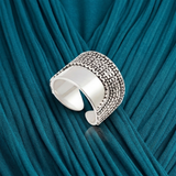 Bague large ajustable Ashanti – argentée