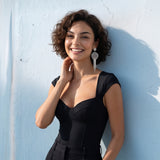 Boucles d'oreilles tiges percées Betty en métal et chaînettes - argentées