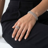 Bracelet manchette fin Betty - argenté
