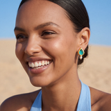 Boucles d'oreilles puces tiges percées Bysance – bleues