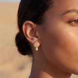 Boucles d'oreilles tiges percées Bysance – rose