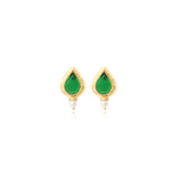 Boucles d'oreilles puces tiges percées Bysance – vertes