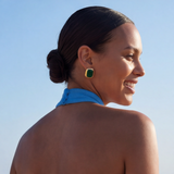 Boucles d'oreilles clips Bysance – vertes