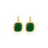 Byzance rectangular sleeper earrings – green