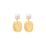 Boucles d'oreilles tiges percées rectangulaires Bysance – cristal