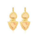 Byzance pear and triangular sleeper earrings – crystal