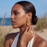 Boucles d'oreilles clips Bysance – cristal et doré