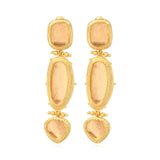 Boucles d'oreilles clips longues Bysance – cristal