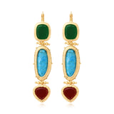 Boucles d'oreilles dormeuses Bysance – turquoise