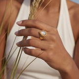 Bague ajustable Bysance goutte – cristal