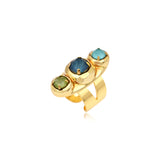 Bague ajustable Carmen – blaugrün