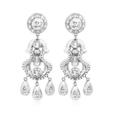 Boucles d’oreilles clip Gloria rond et pampilles – Argenté