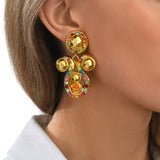 Boucles d’oreilles clip Gloria oversize – Multicolore