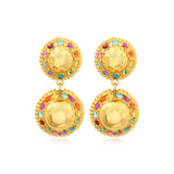 Boucles d’oreilles tige percée Gloria rond graphique – Multicolore