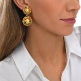 Boucles d’oreilles tige percée Gloria rond graphique – Multicolore