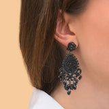 Boucles d'oreilles à tige percée CHIARA - noires