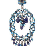 Boucles d'oreilles ovales à tige percée CHIARA - bleues