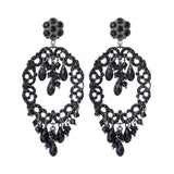 Boucles d'oreilles ovales à tige percée CHIARA - noires