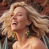 Orecchini a clip Loulou – verdi e oro