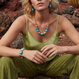 Collar Loulou con cadena – turquesa y oro
