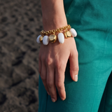 Bracelet chaîne ajustable Loulou – or et blanc