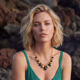 Collier chaîne Loulou – noir et or