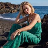 Collier chaîne à larges maillons Loulou – or et blanc