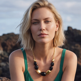 Collar corto Loulou – negro y dorado