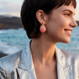 Boucles d'oreilles dormeuses Océane – rose pâle