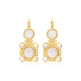 Oceane square sleeper earrings – white