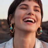 Small Océane hoop earrings – turquoise and red