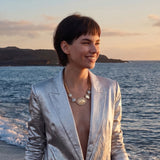 Collana girocollo motivo ovale Océane – bianca