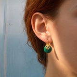 Boucles d’oreilles fines dormeuses Positano - vertes