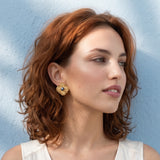 Boucles d’oreilles fines clips Positano - blanches