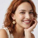 Positano sleeper earrings - grey mother-of-pearl