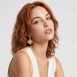 Positano sleeper earrings - grey mother-of-pearl