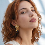 Boucles d’oreilles clips Positano - nacre grise