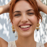 Boucles d’oreilles clips Positano - nacre grise